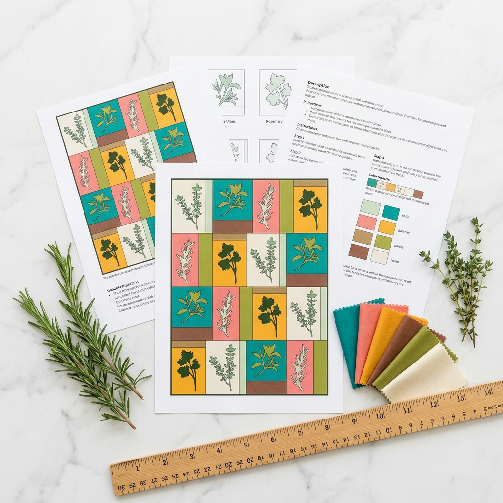 Gathered Herbs Quilt Pattern
